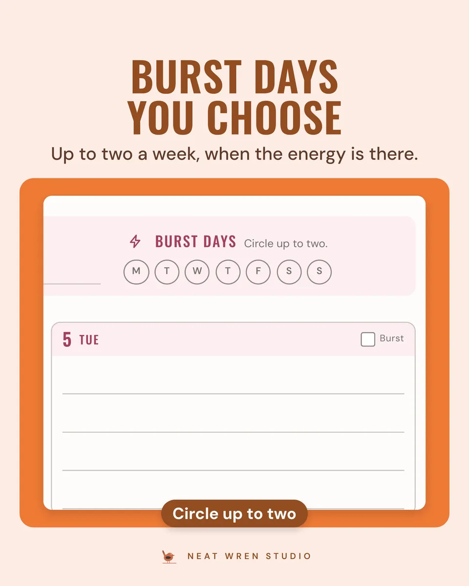2027 ADHD Planner Printable: burst days