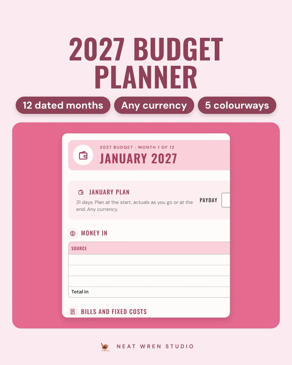 2027 Budget Planner Printable