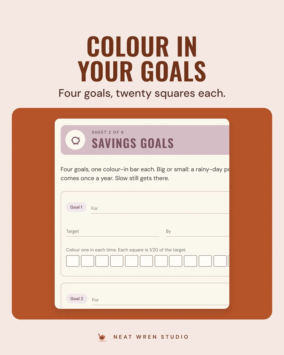 2027 Savings Tracker Printable: goals