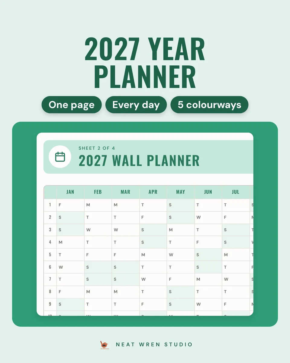 2027 Year Planner Printable