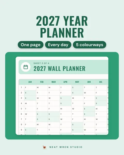 2027 Year Planner Printable