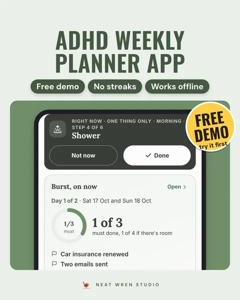 Calm Week: ADHD Planner App