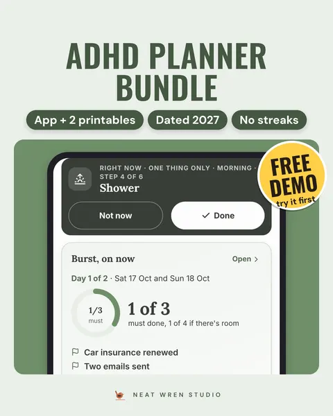 Calm Week ADHD Planner Bundle