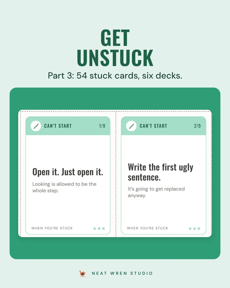 ADHD Starter Bundle Printable: stuck cards