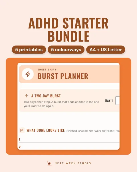 ADHD Starter Bundle Printable