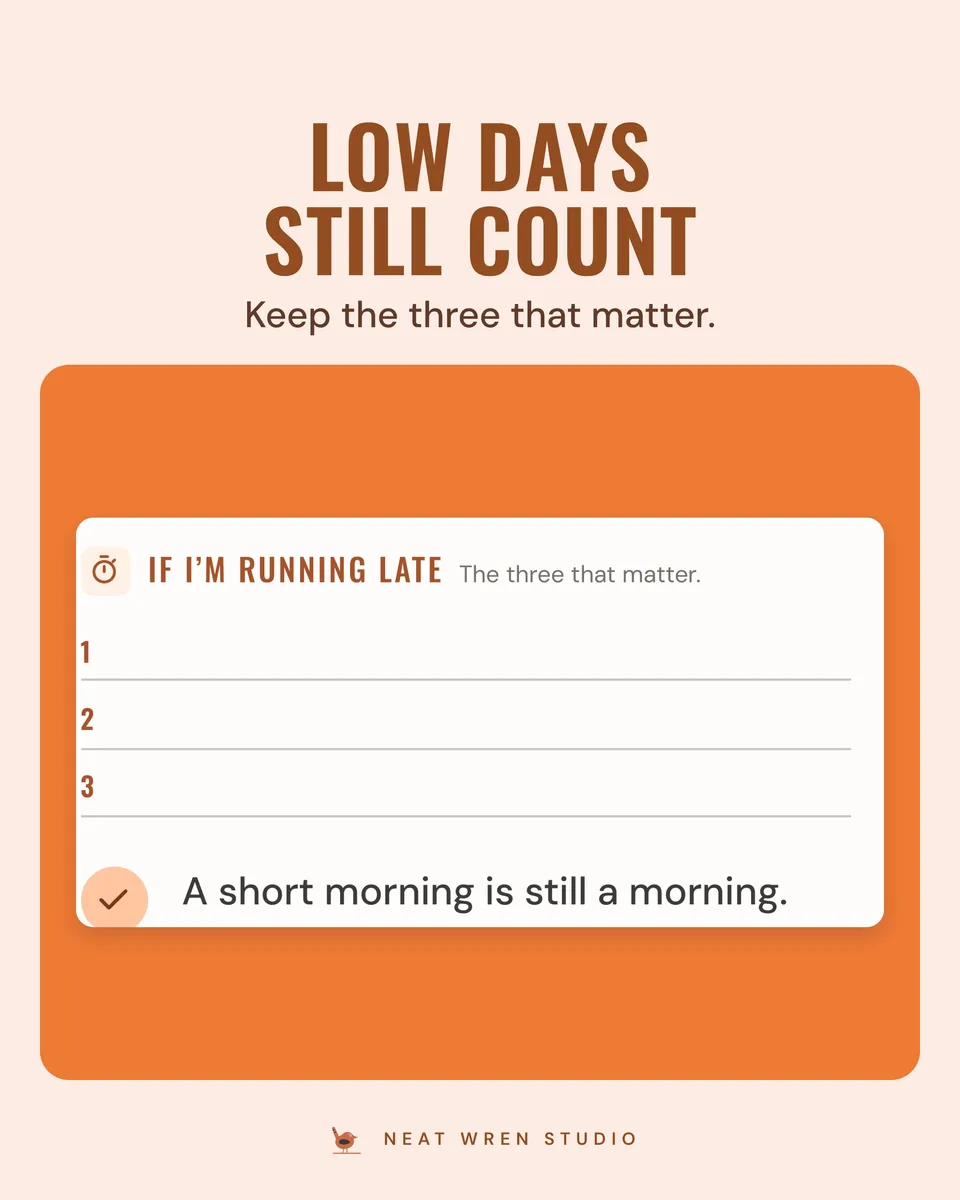 ADHD Routine Planner Printable: low days