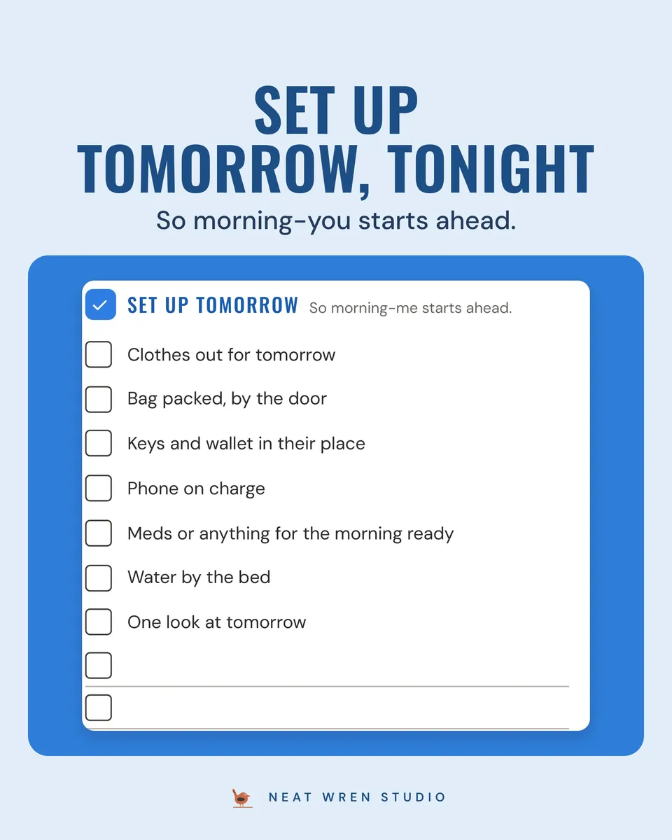 ADHD Routine Planner Printable: set up tomorrow