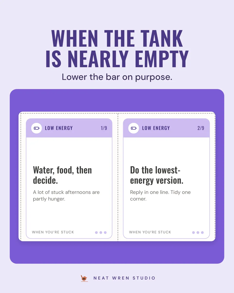 ADHD When You're Stuck Cards: low energy