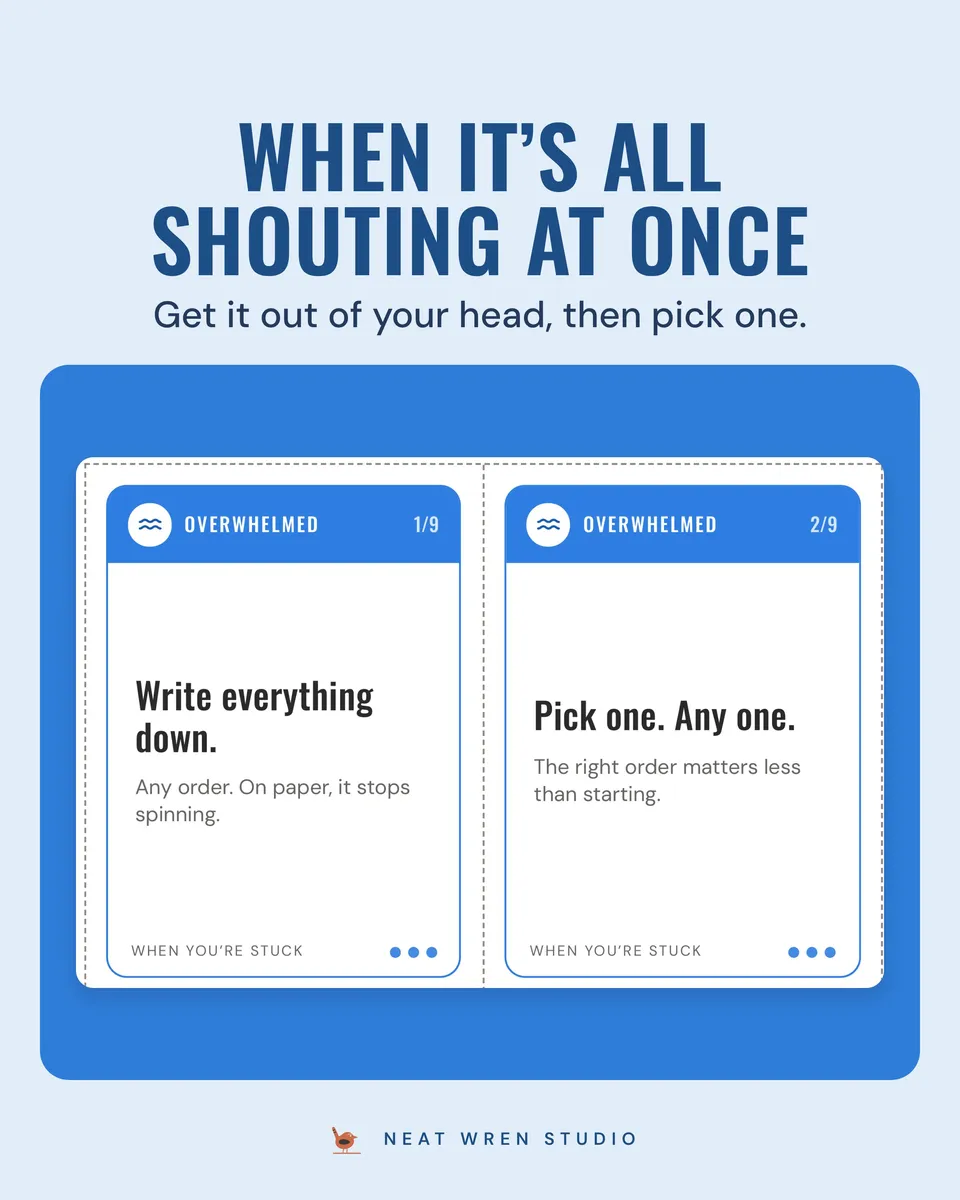 ADHD When You're Stuck Cards: overwhelmed