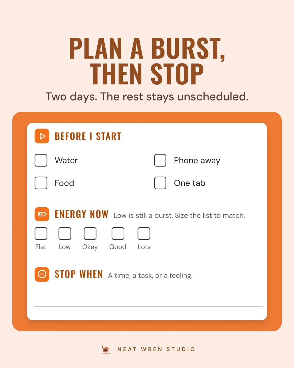 ADHD Weekly Planner Printable: burst