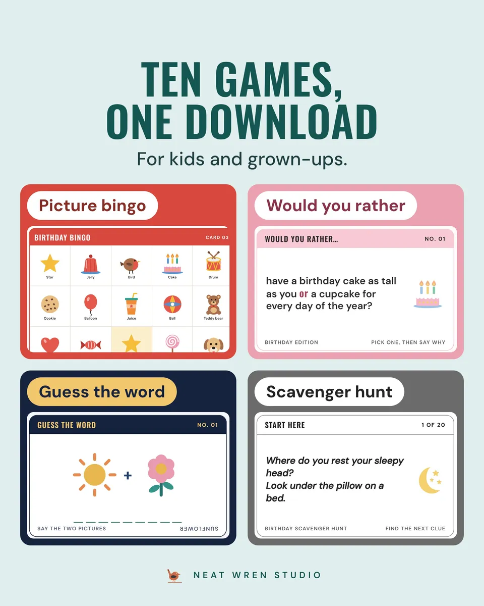 Birthday Party Games Bundle: ten games