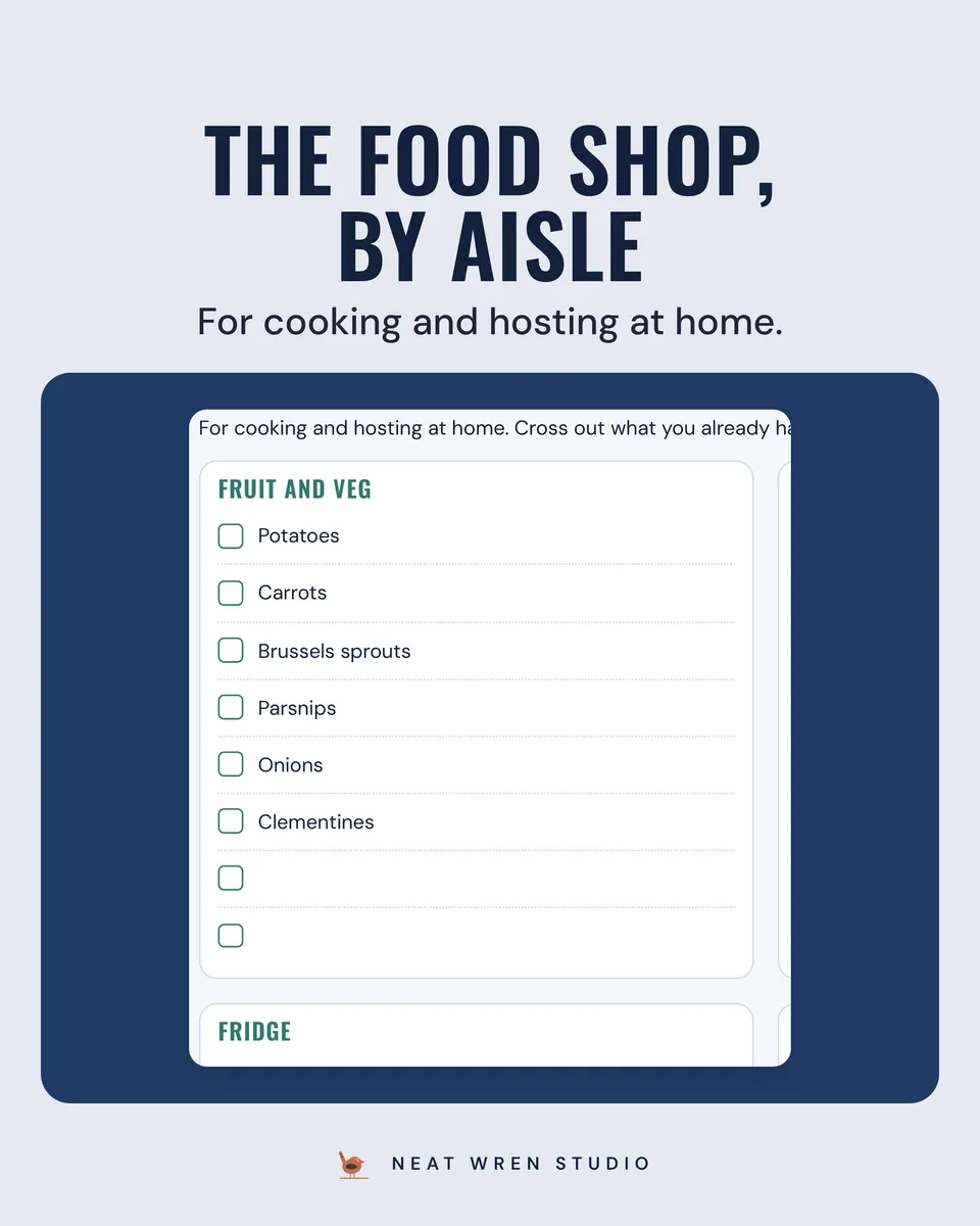 Christmas Budget Planner Printable: food shop