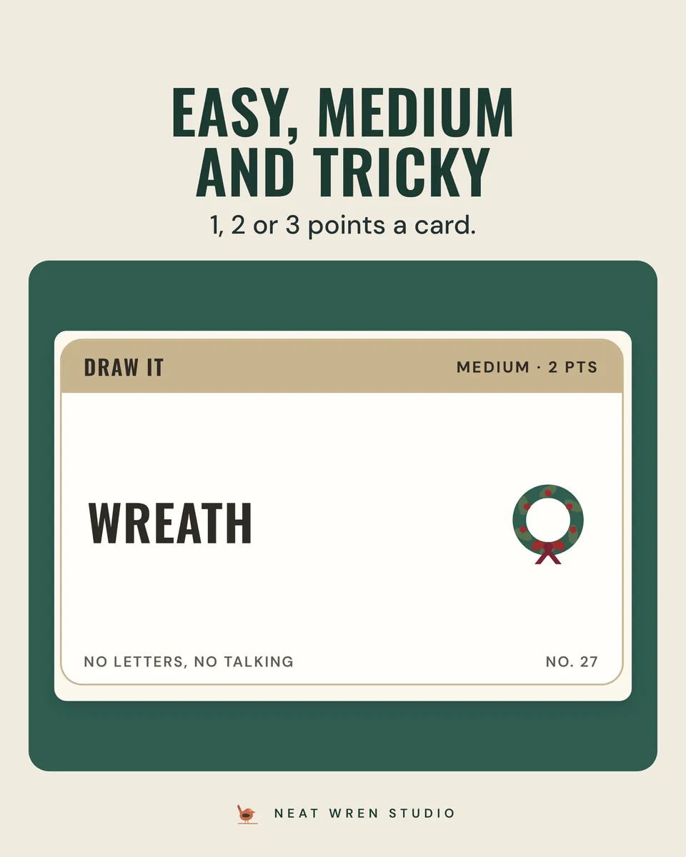 Christmas Draw-It Cards: three levels