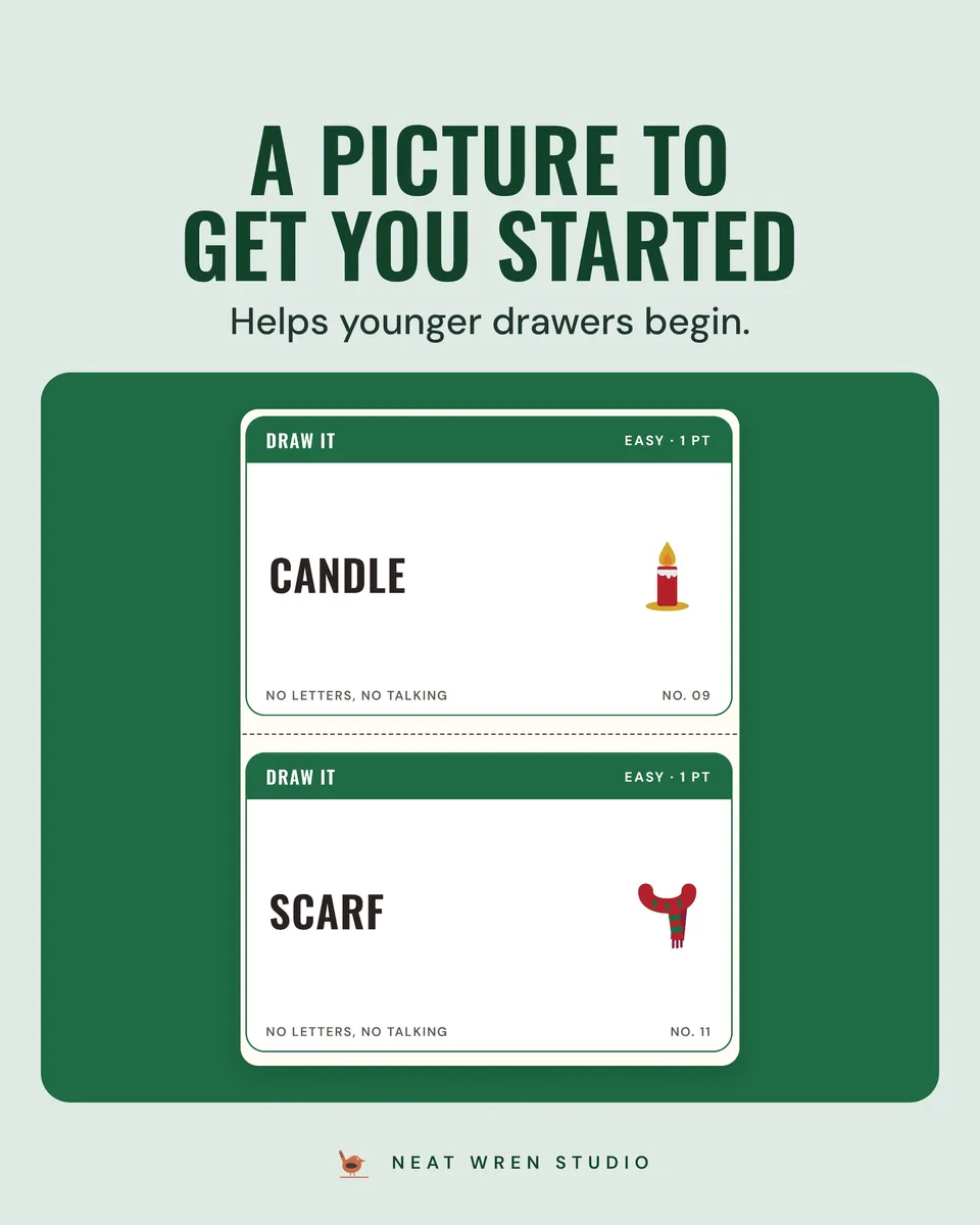Christmas Draw-It Cards: starter picture