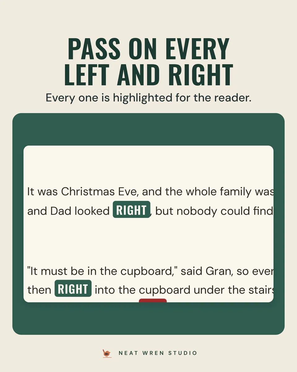 Christmas Left Right Game: pass on every word