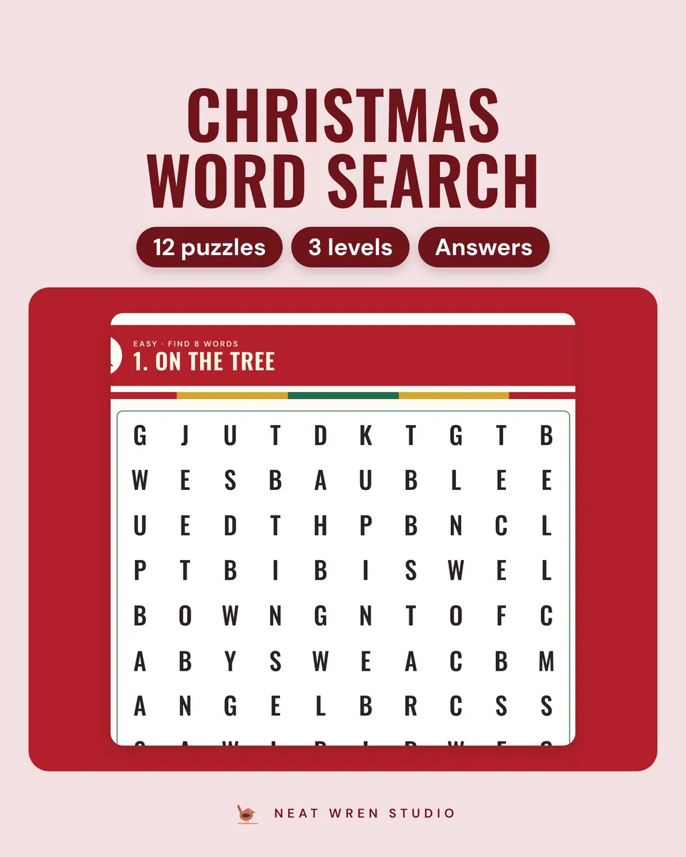 Christmas Word Search Printable