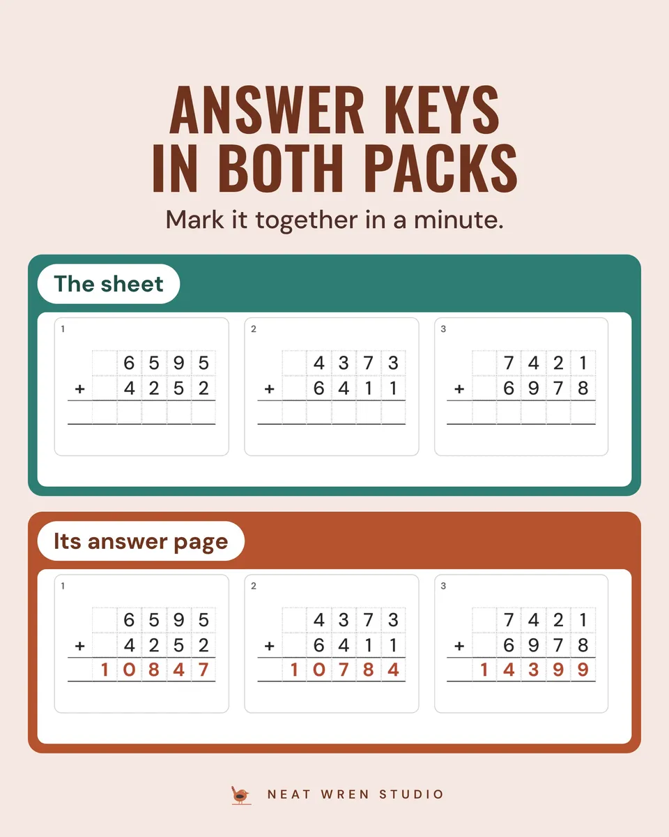 KS1 and KS2 Worksheets Bundle: answer keys
