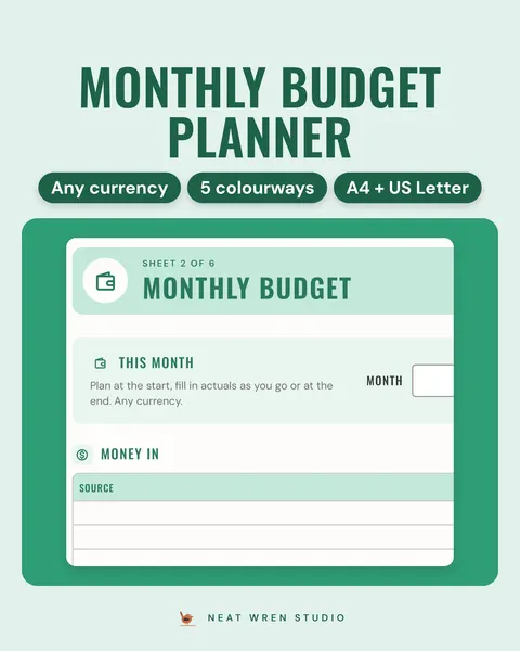 Monthly Budget Planner Printable