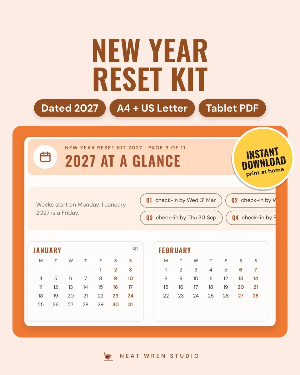 New Year Reset Planner 2027