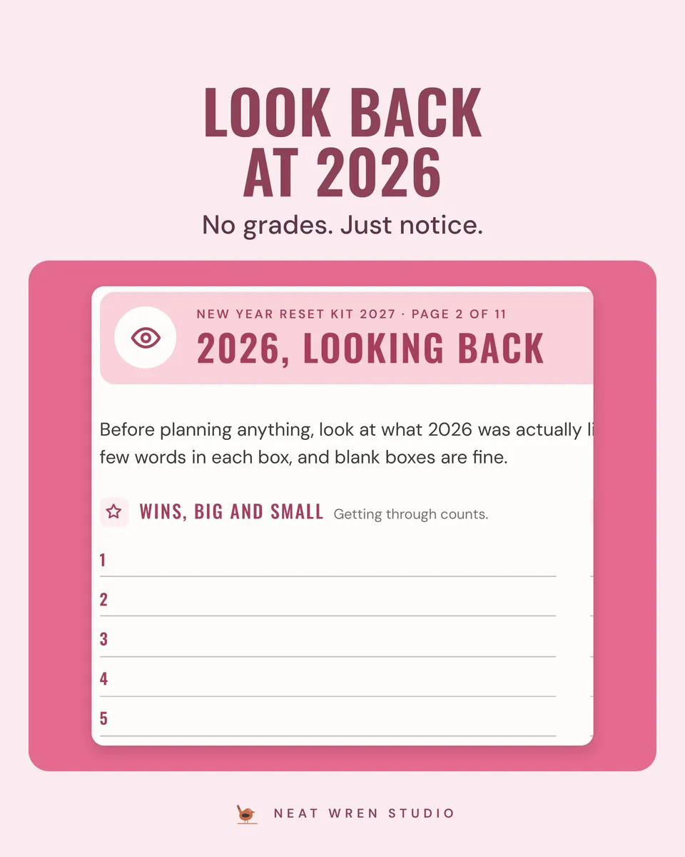 New Year Reset Planner 2027: look back