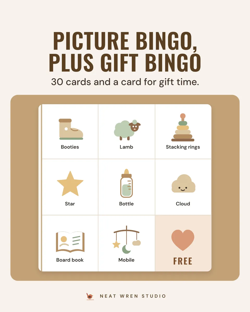 Baby Shower Games Bundle: bingo
