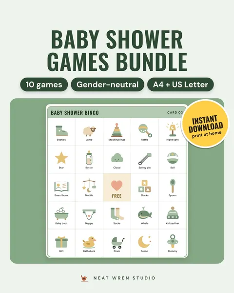Baby Shower Games Bundle