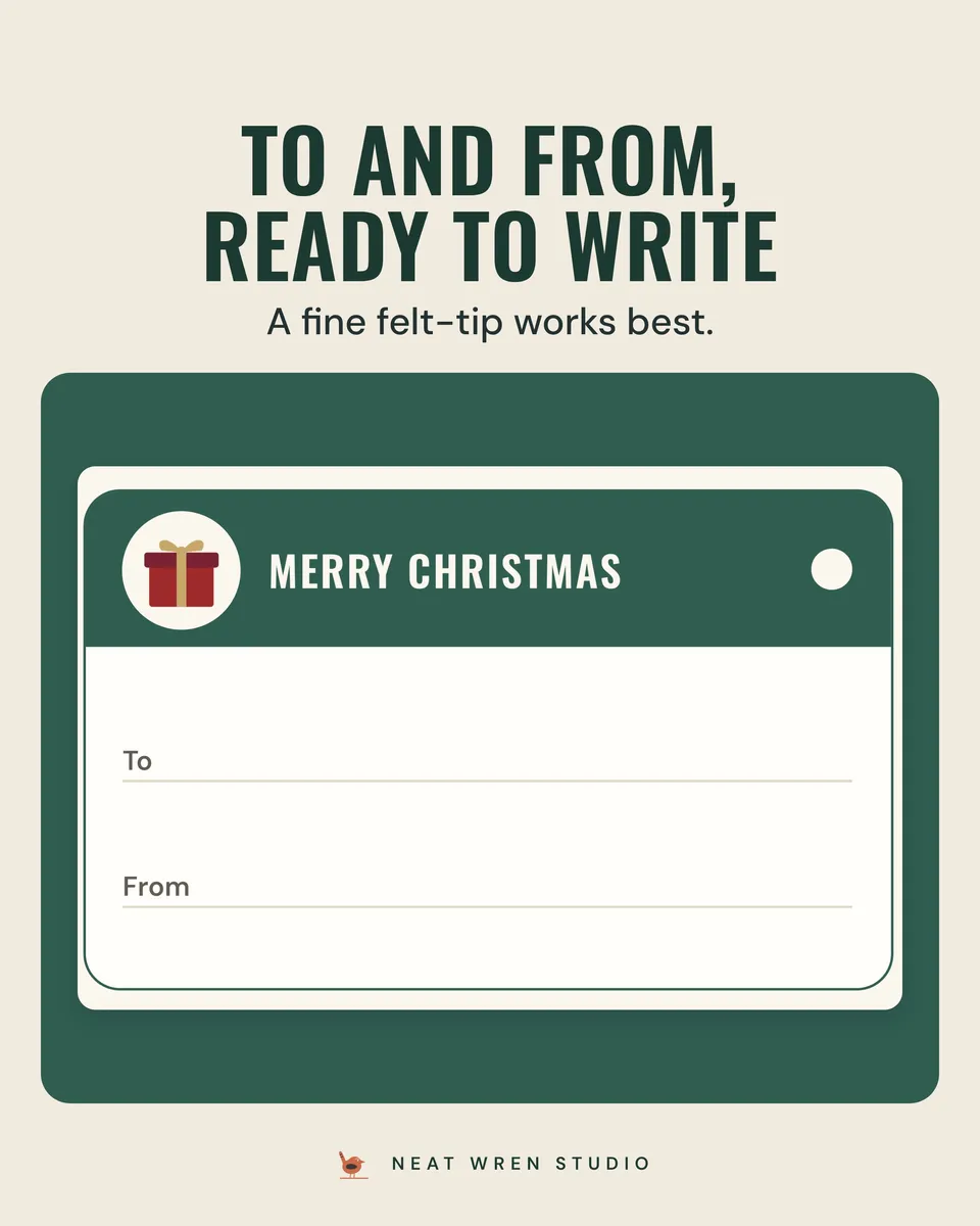Printable Christmas Gift Tags: to and from