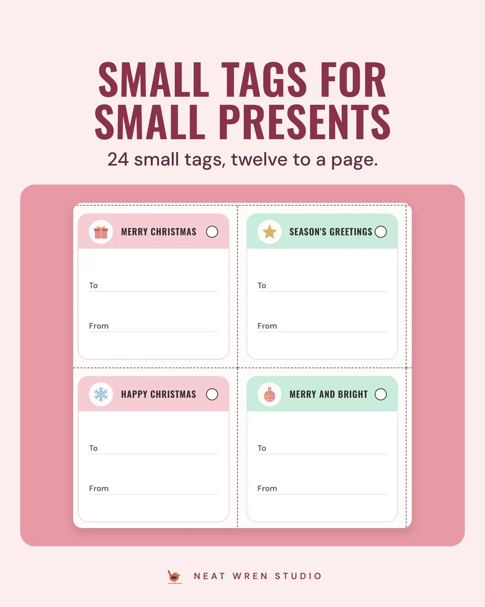 Printable Christmas Gift Tags: small tags
