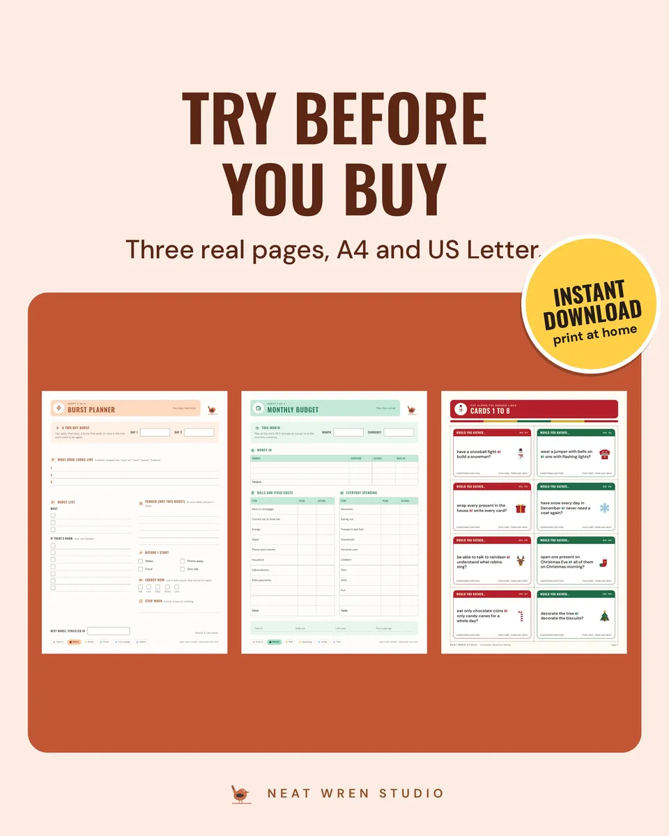 Printable Planner Sampler