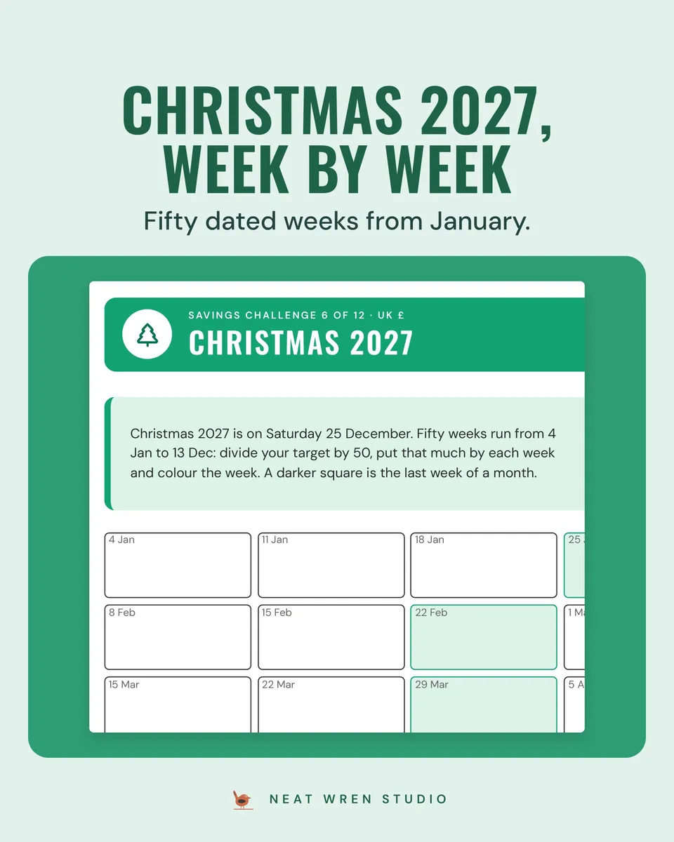 Savings Challenge Printables: christmas