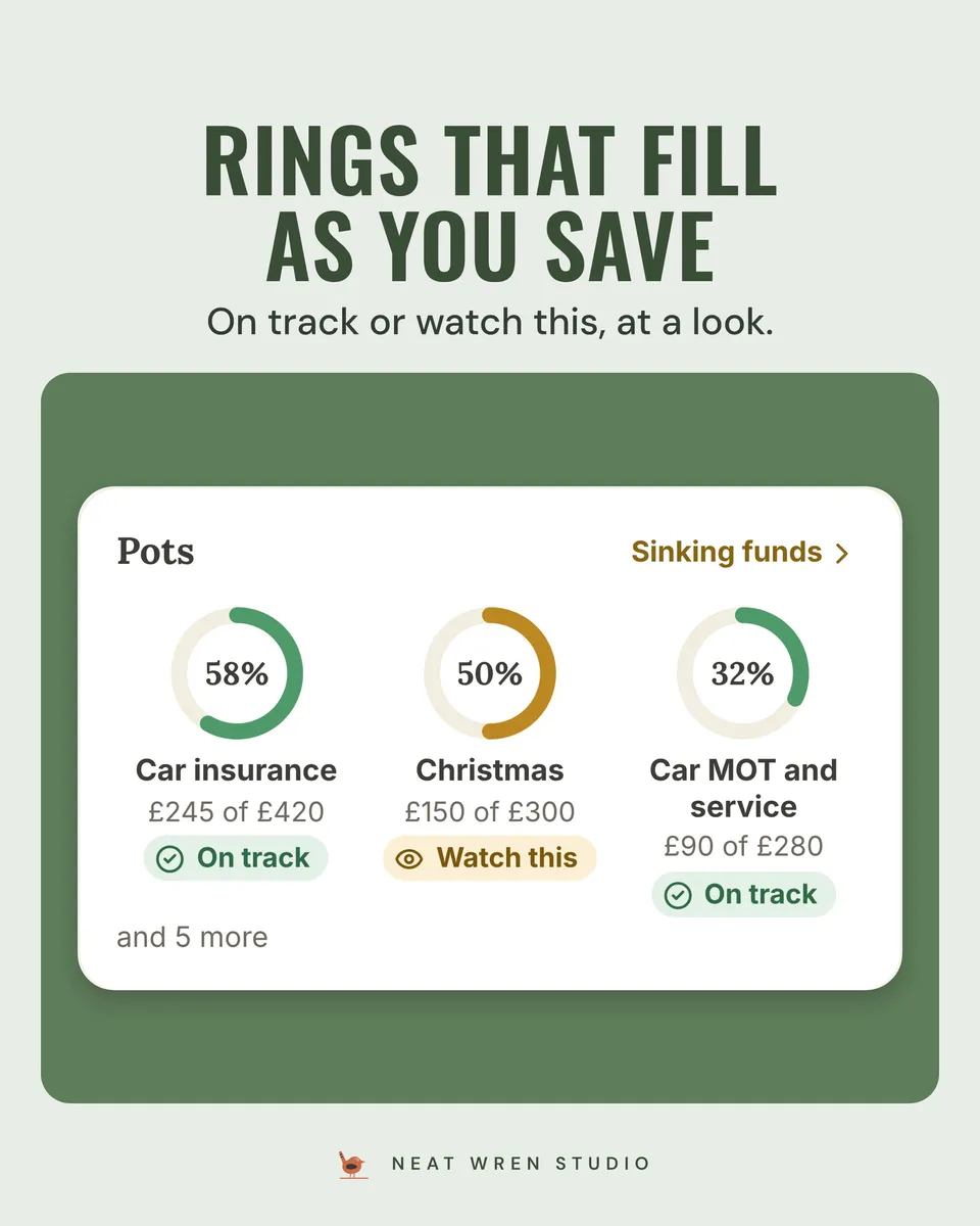 Calm Money: Sinking Funds App: rings