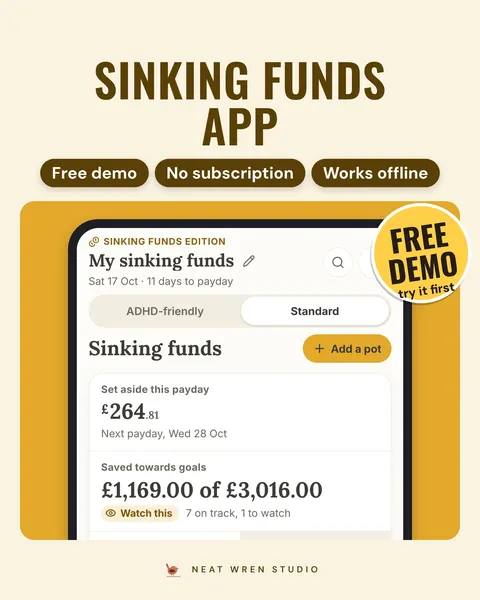 Calm Money: Sinking Funds App