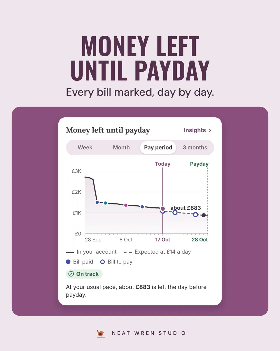 Calm Money: UK Budget App: money left