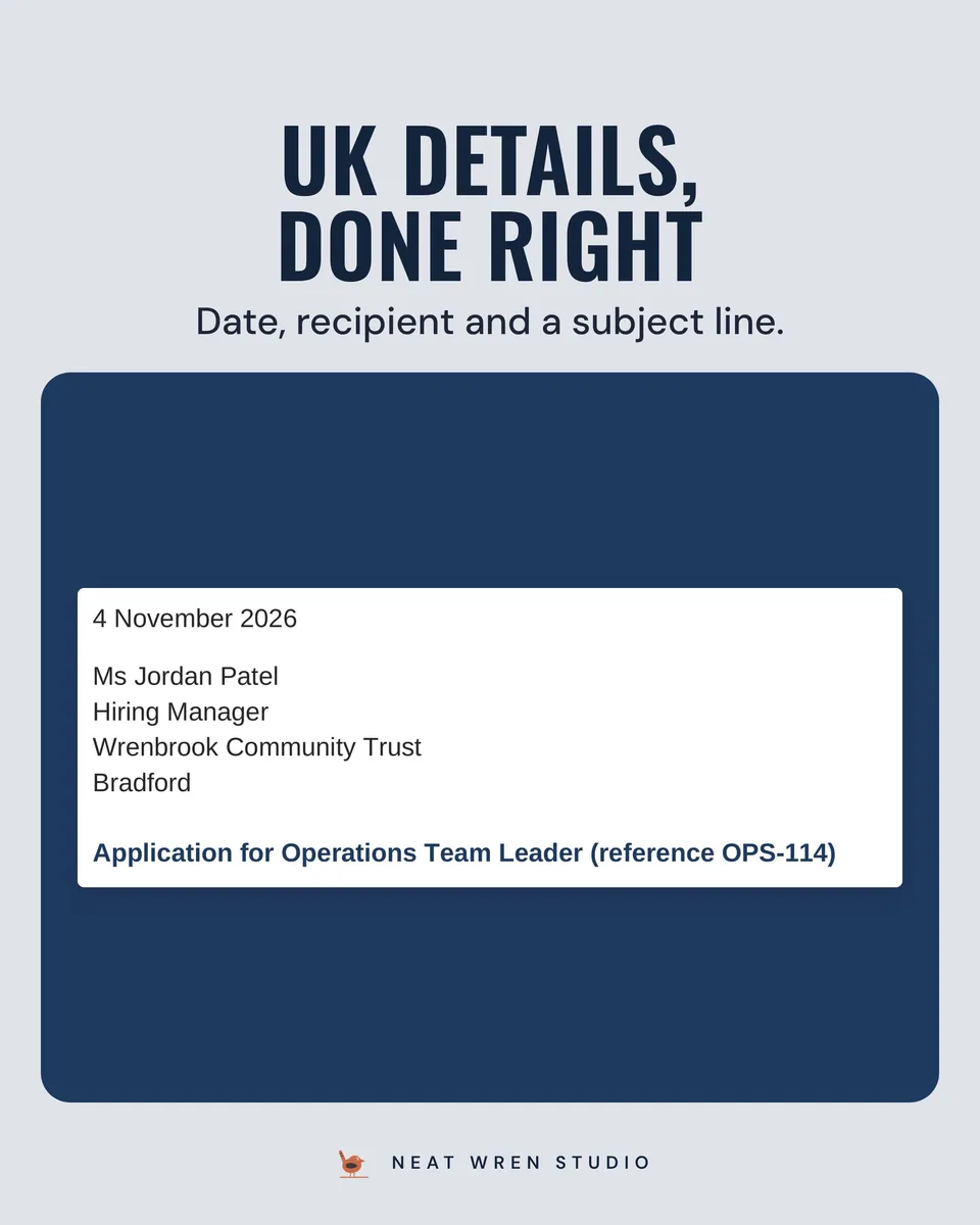 UK Cover Letter Template: uk details