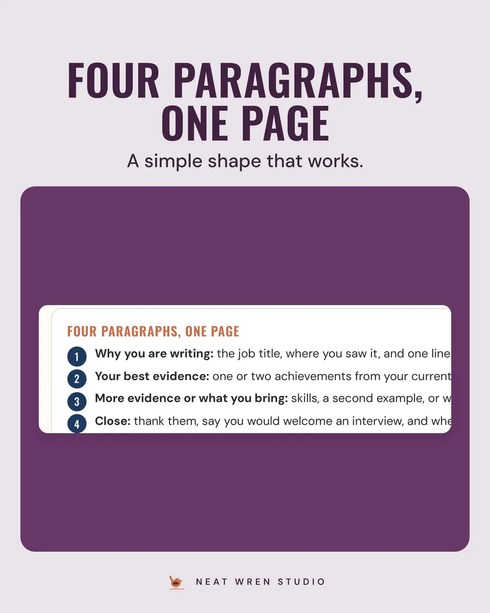 UK Cover Letter Template: four paragraphs