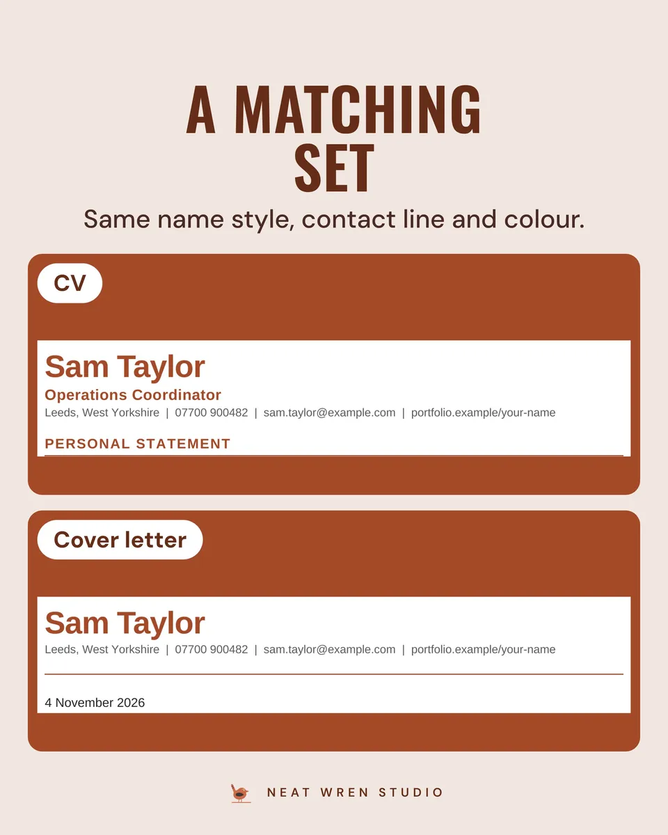 UK CV and Cover Letter Bundle: matching set