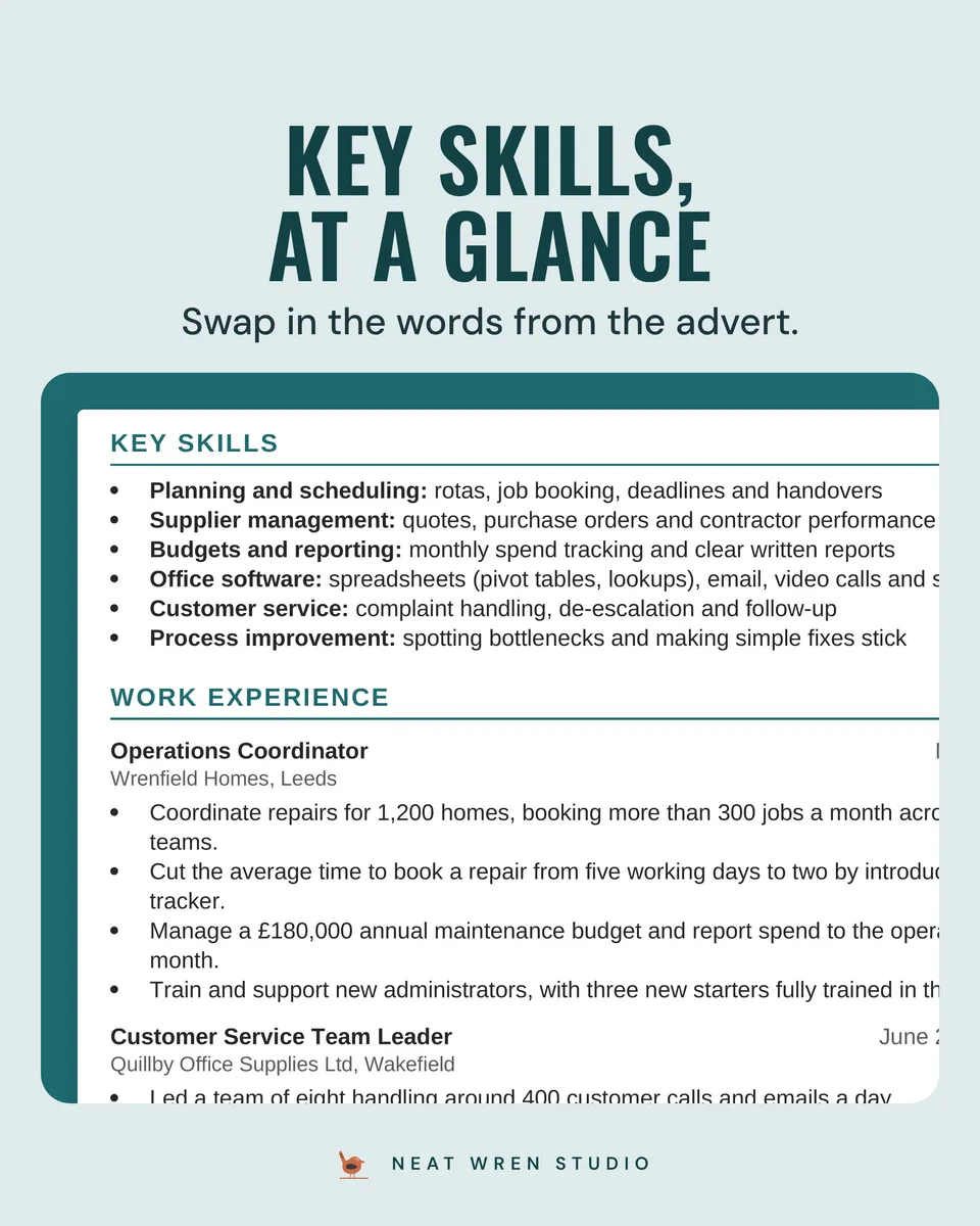 UK CV and Cover Letter Bundle: key skills