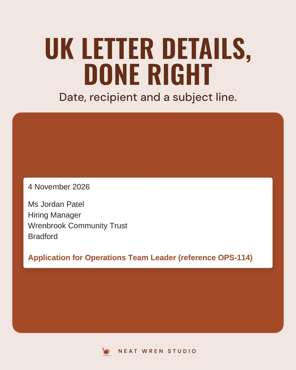 UK CV and Cover Letter Bundle: letter details