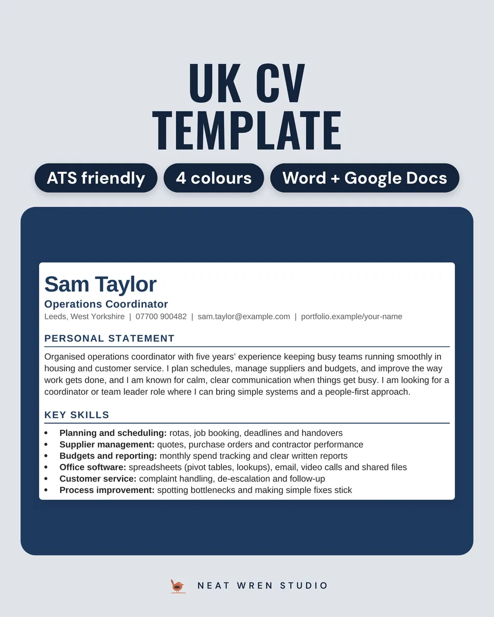 UK CV Template