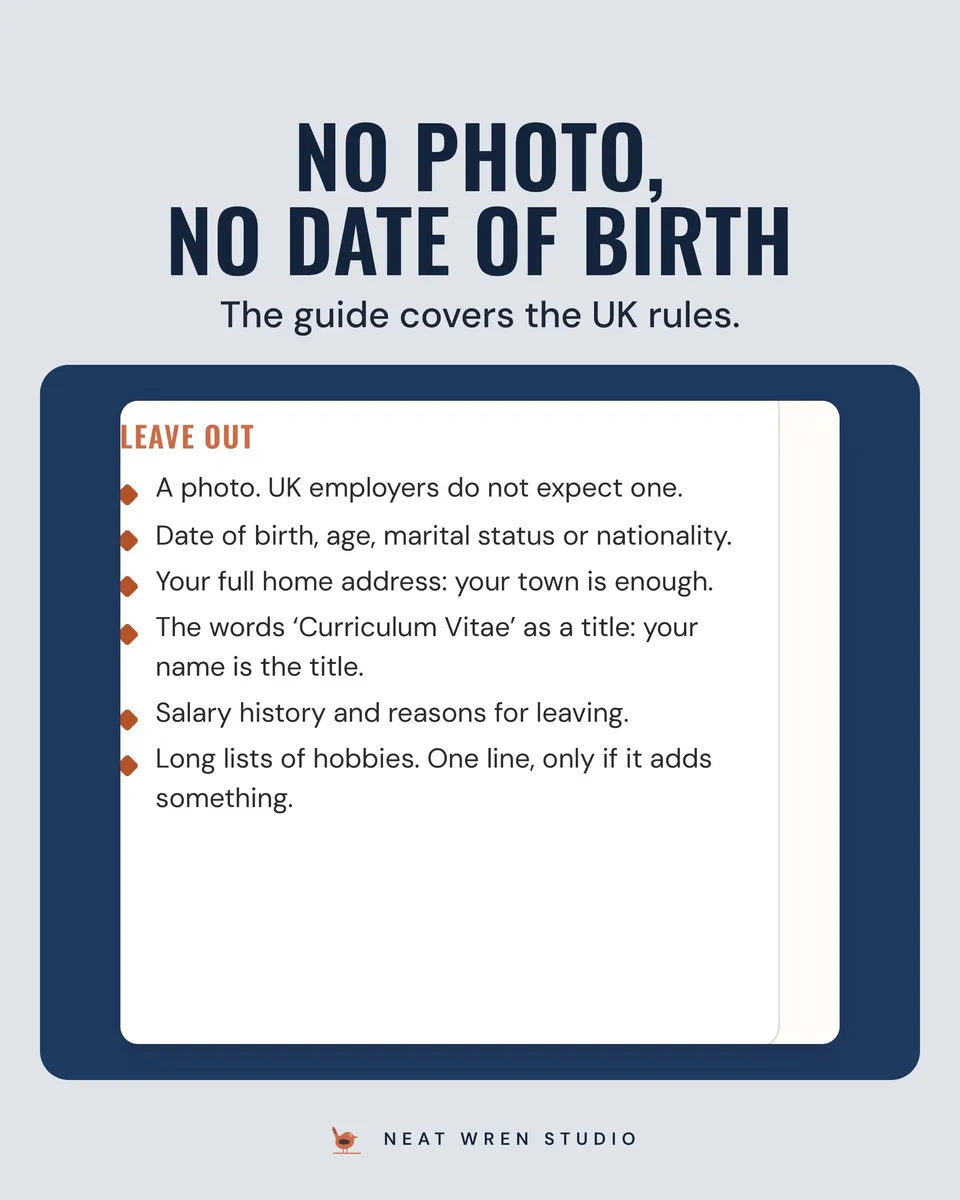 UK CV Template: uk rules