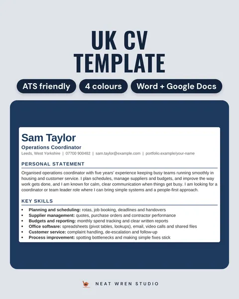 UK CV Template