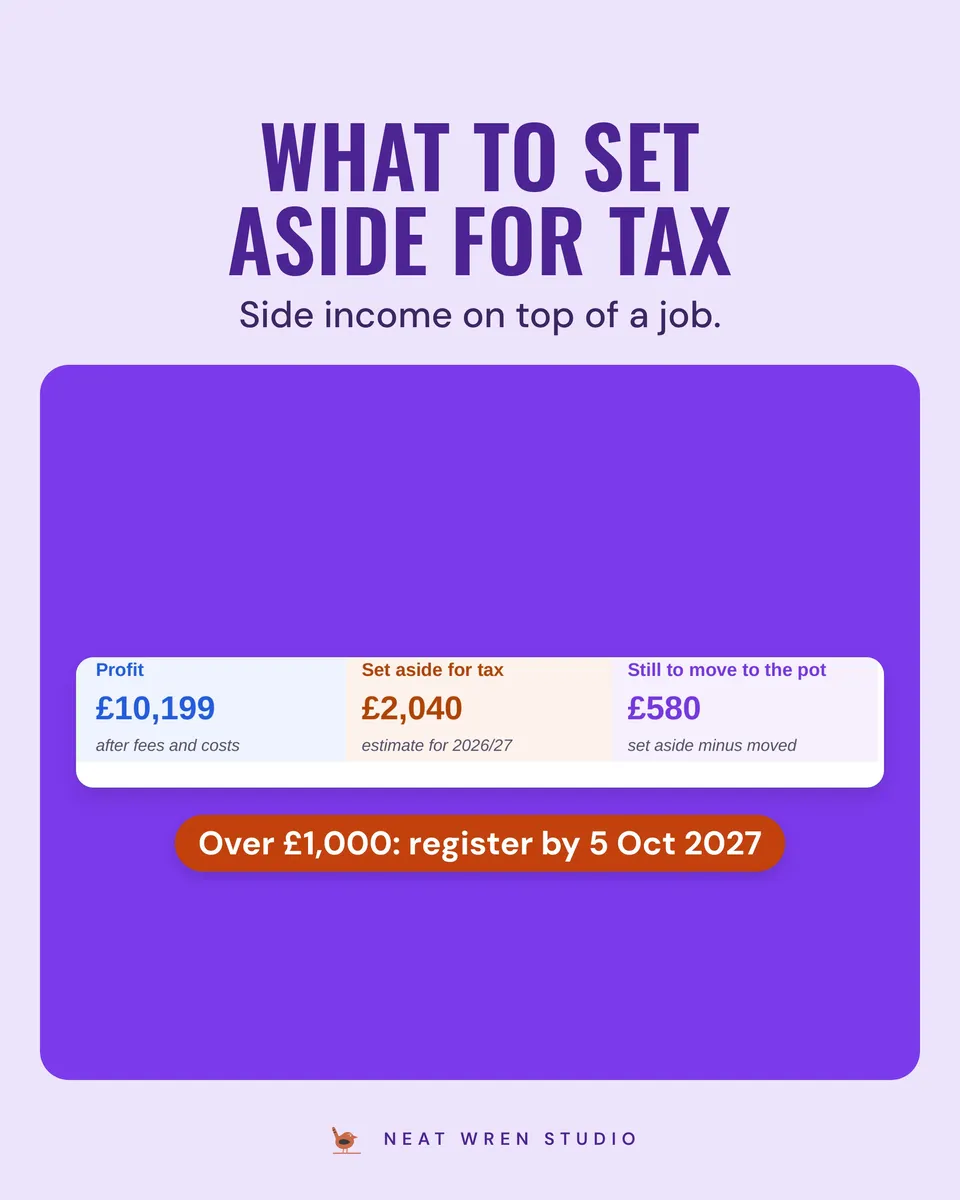 UK Small Business Spreadsheet Bundle: set aside for tax