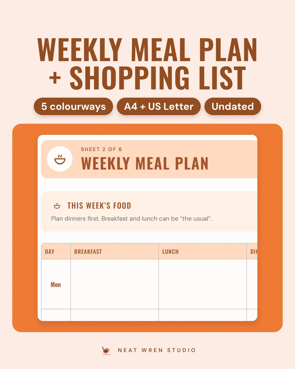 Weekly Meal Planner Printable