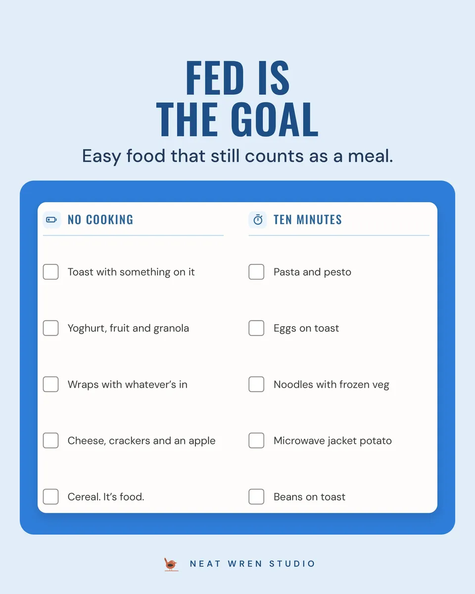 Weekly Meal Planner Printable: low energy