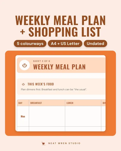 Weekly Meal Planner Printable